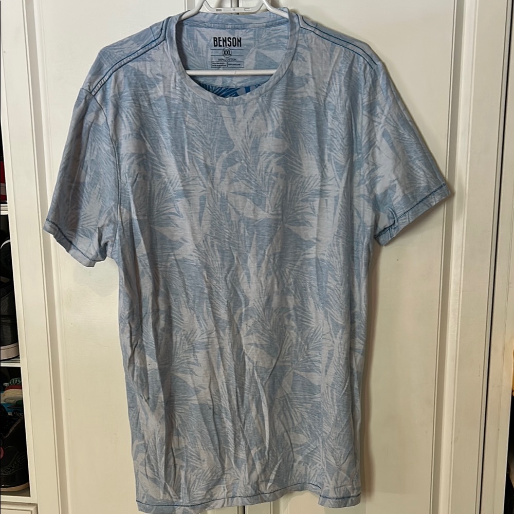 NEW! BENSON tropical Blue Men's T Shirt xxl 100% cotton
